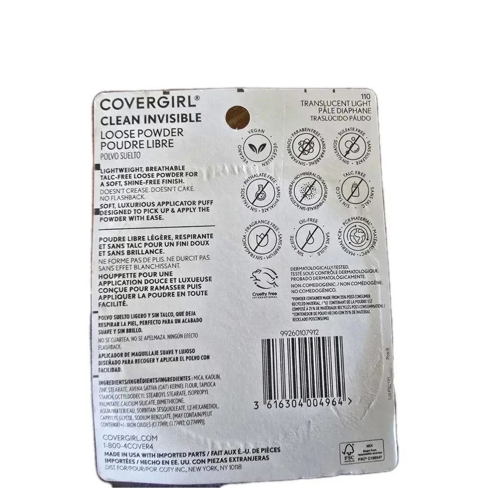 Covergirl Clean Invisible Loose Powder 110 Translucent Light New Sealed